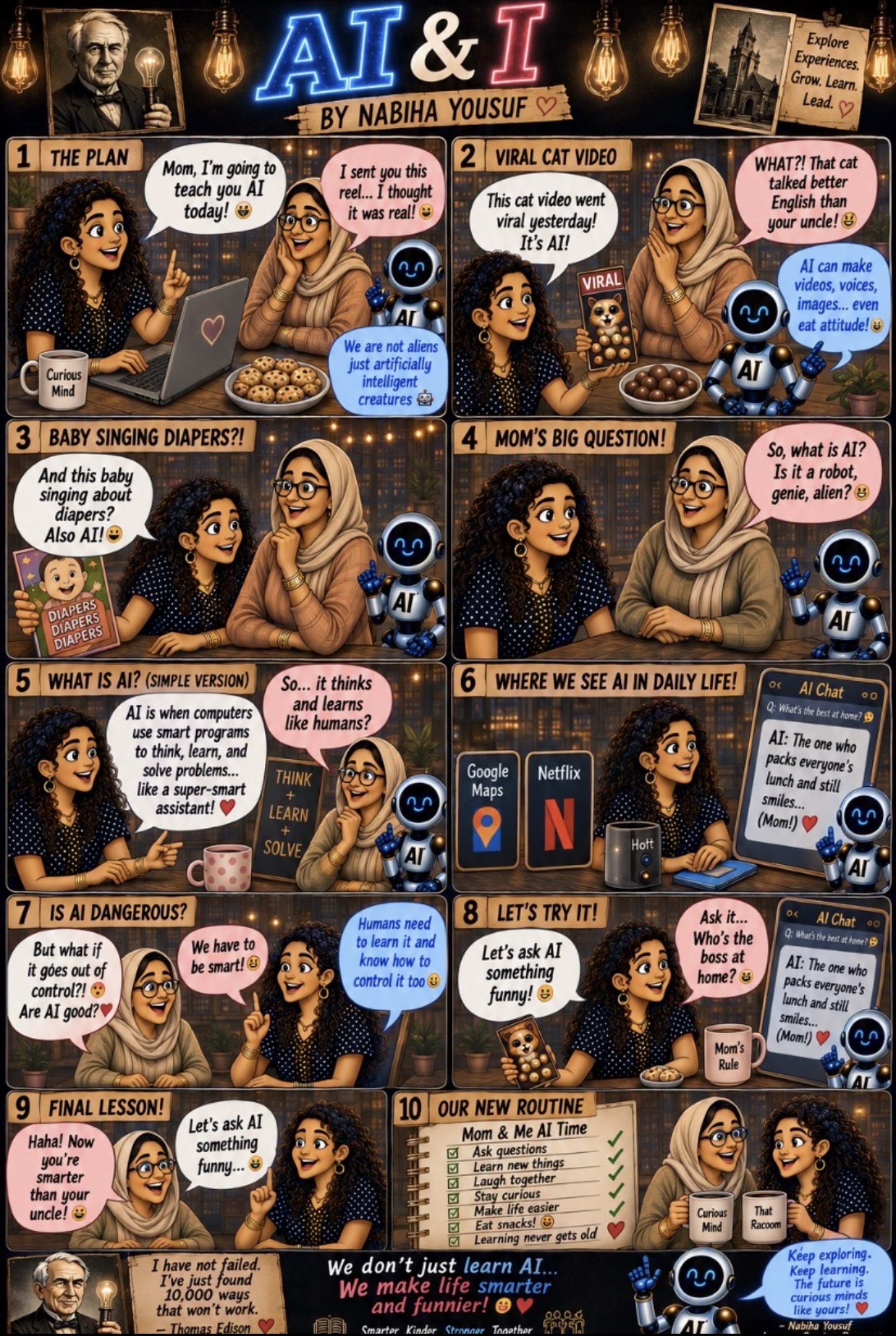 Mom, I'm Going to Teach You AI — illustrated AI & I story