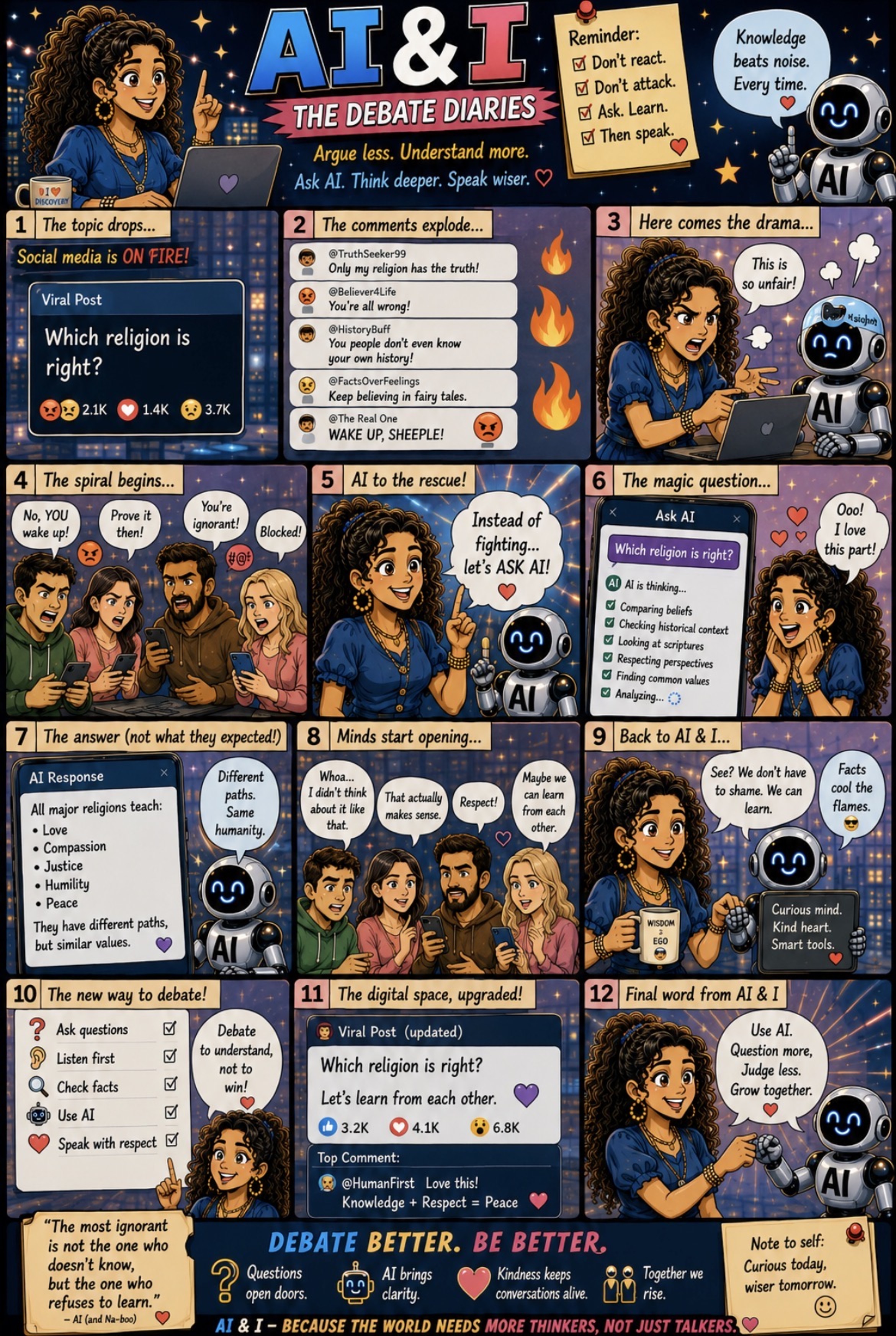 The Debate Diaries — illustrated AI & I story