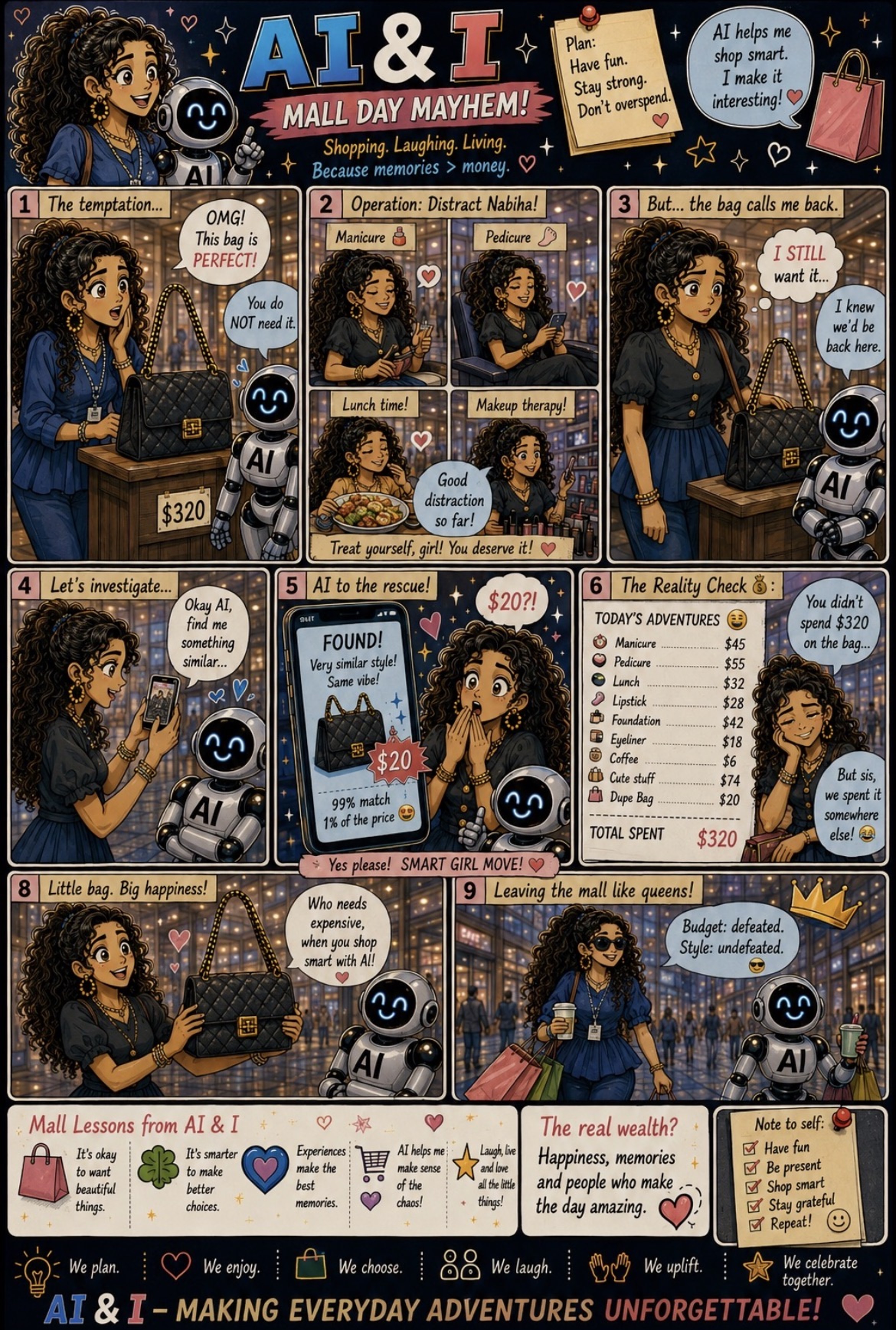 Mall Day Mayhem — illustrated AI & I story