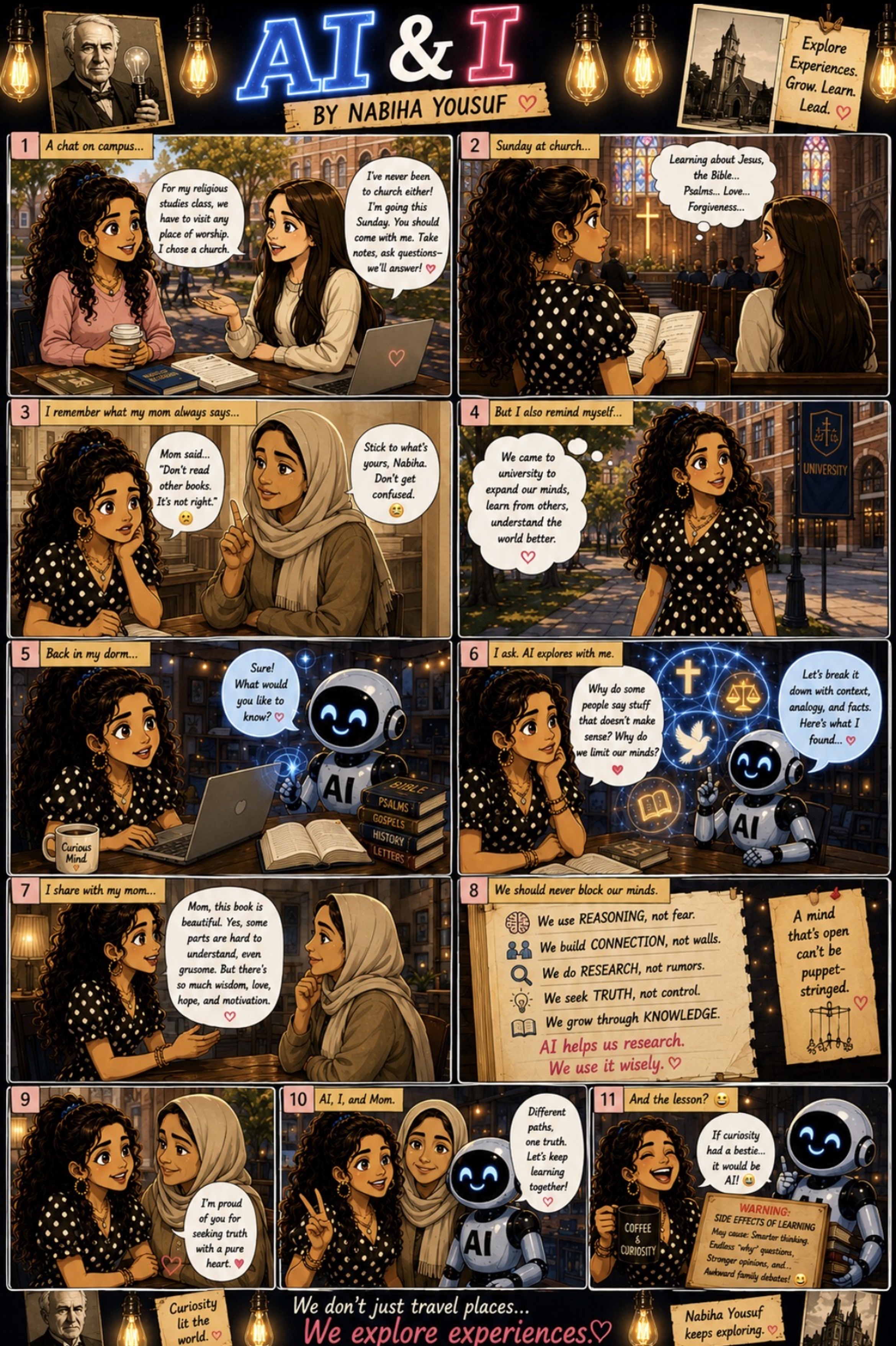 A Chat on Campus — illustrated AI & I story