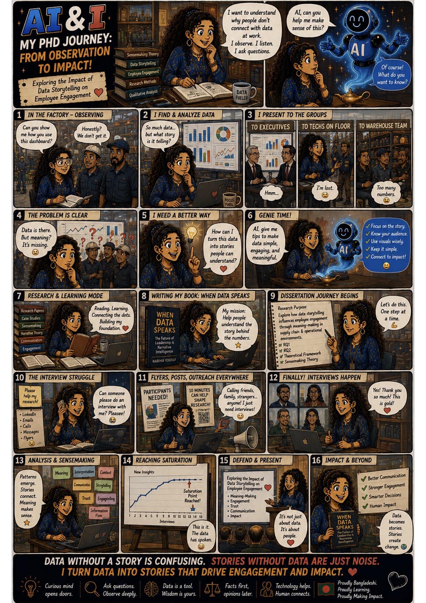 My PhD Journey — illustrated AI & I story