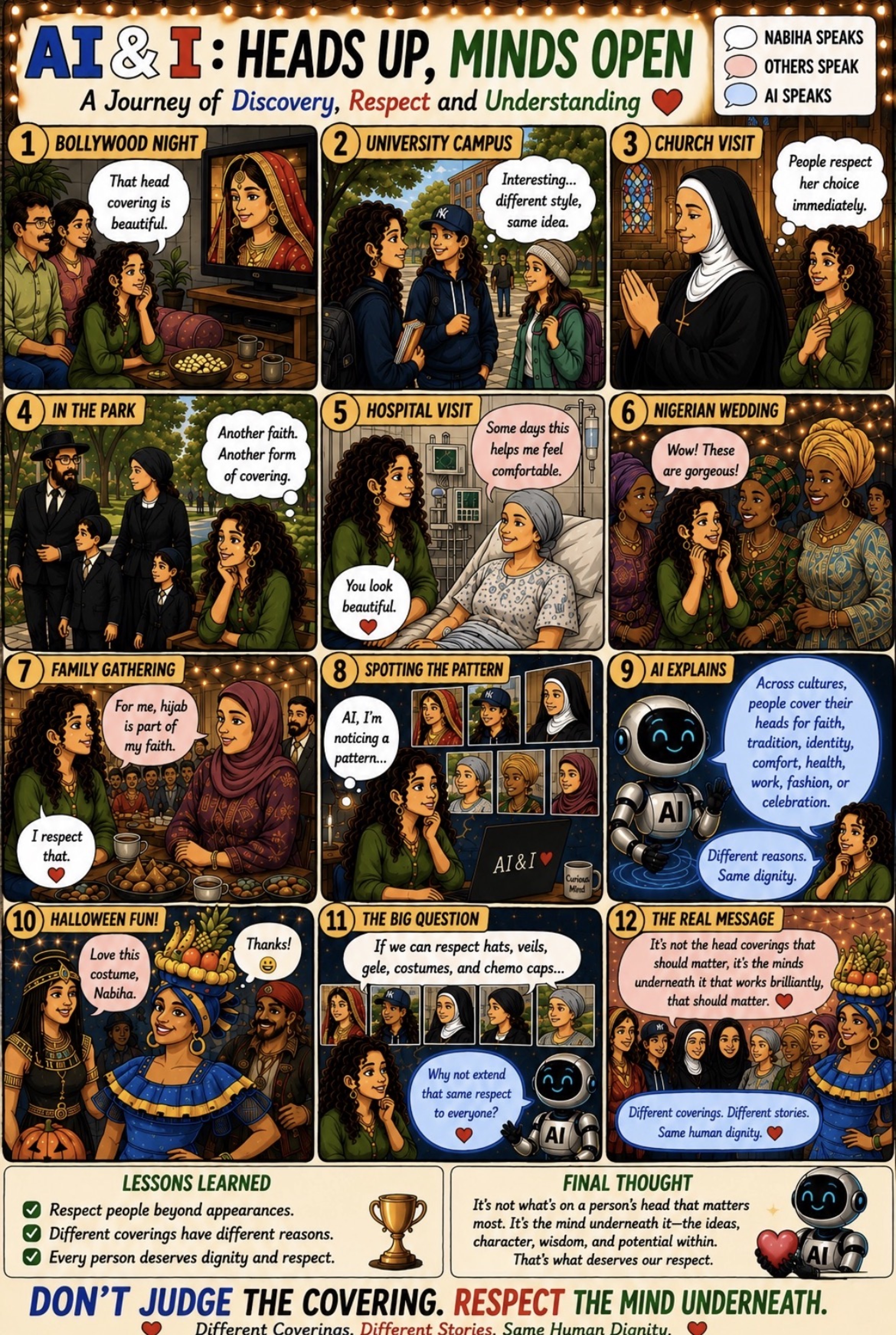 Heads Up, Minds Open — illustrated AI & I story