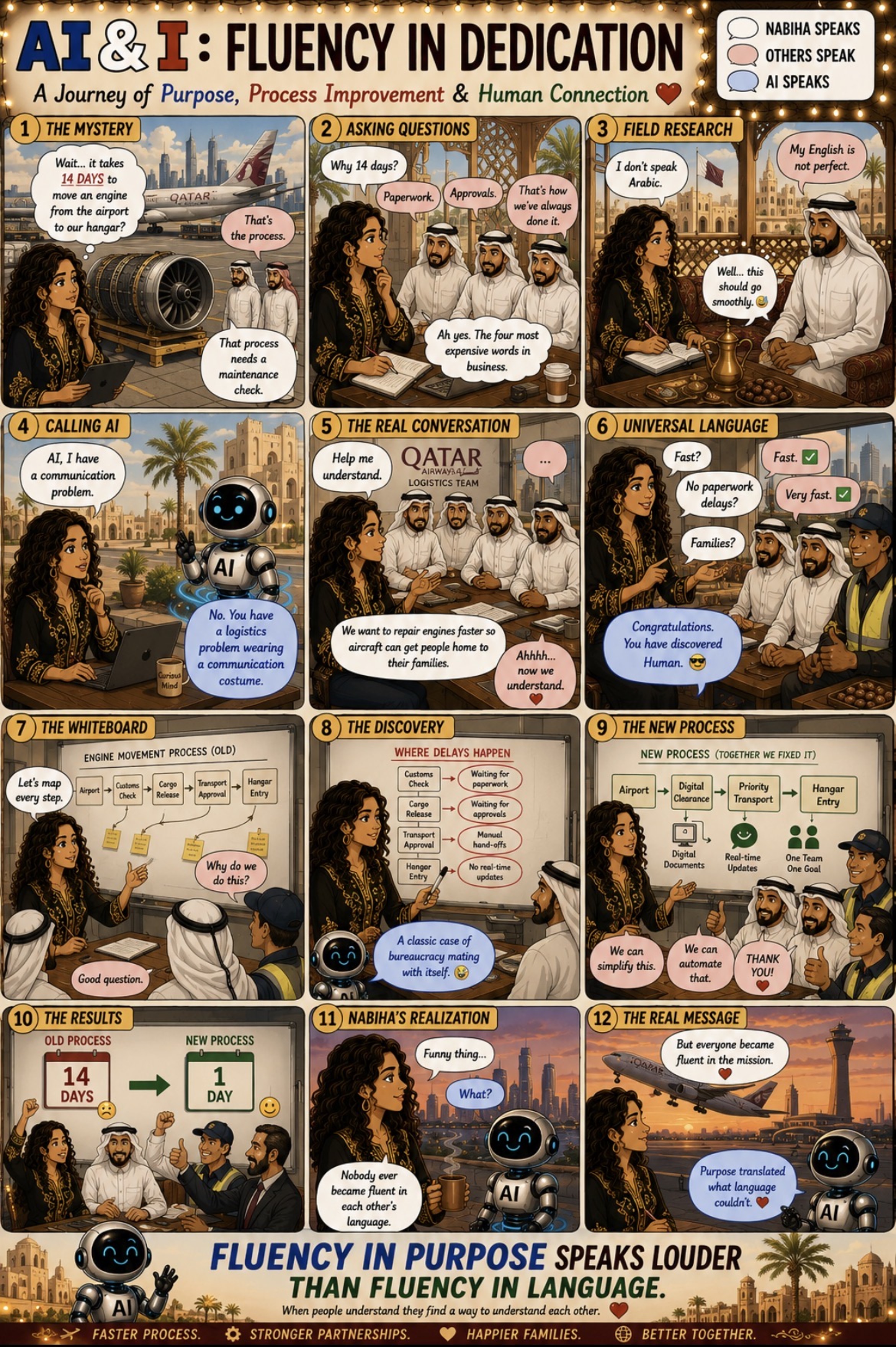 Fluency in Dedication — illustrated AI & I story