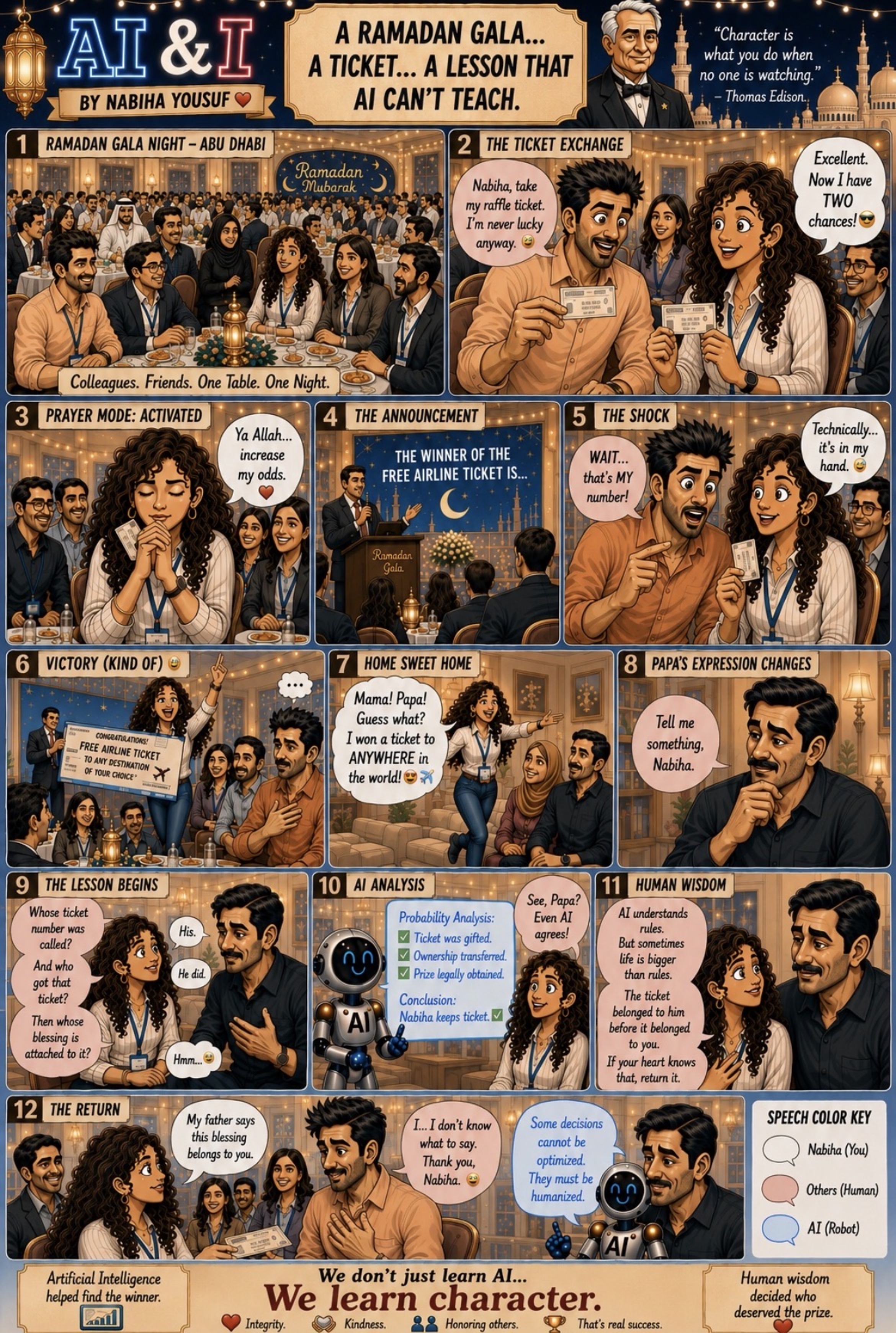 A Ramadan Gala, A Ticket — illustrated AI & I story