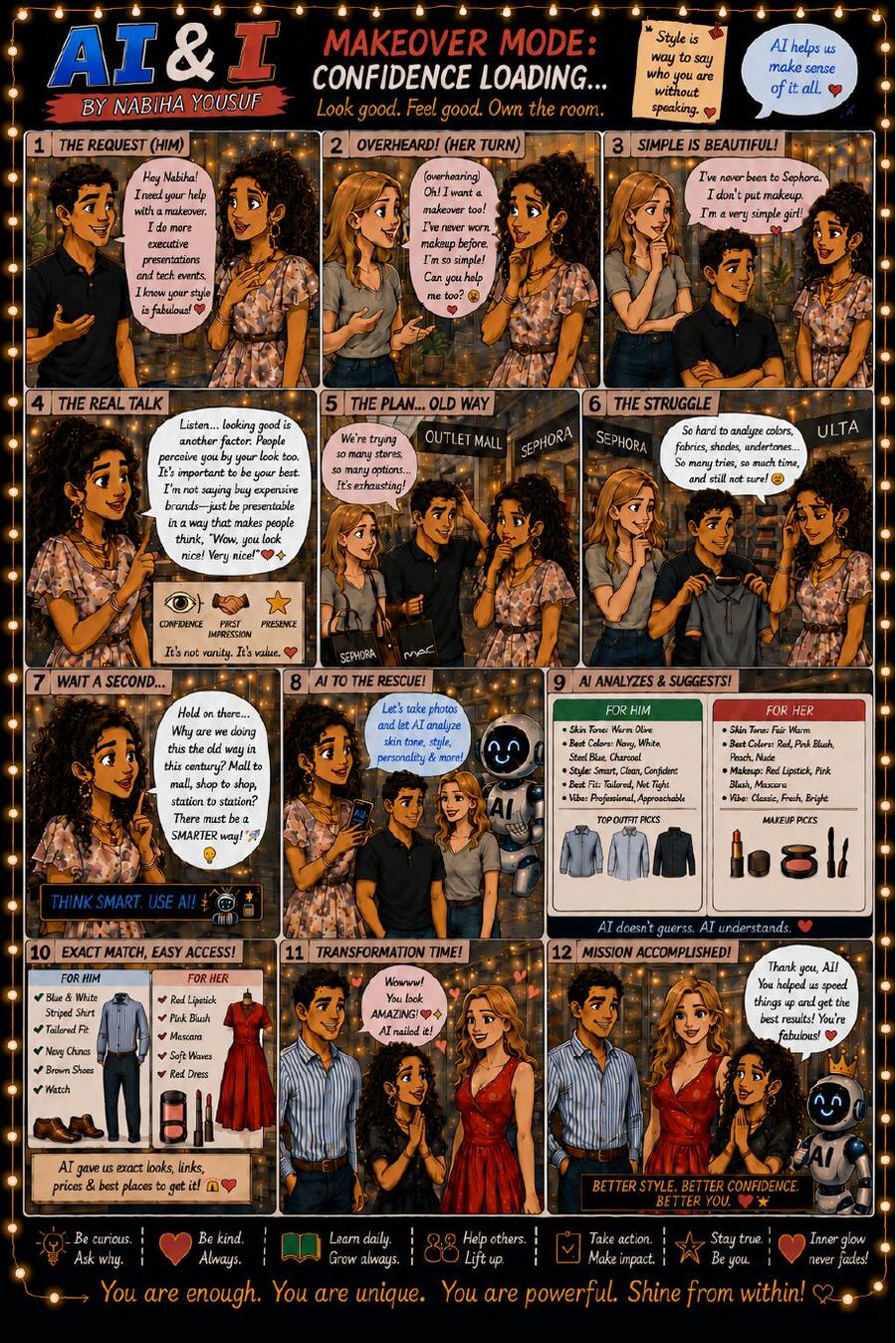 Makeover Mode: Confidence Loading — illustrated AI & I story