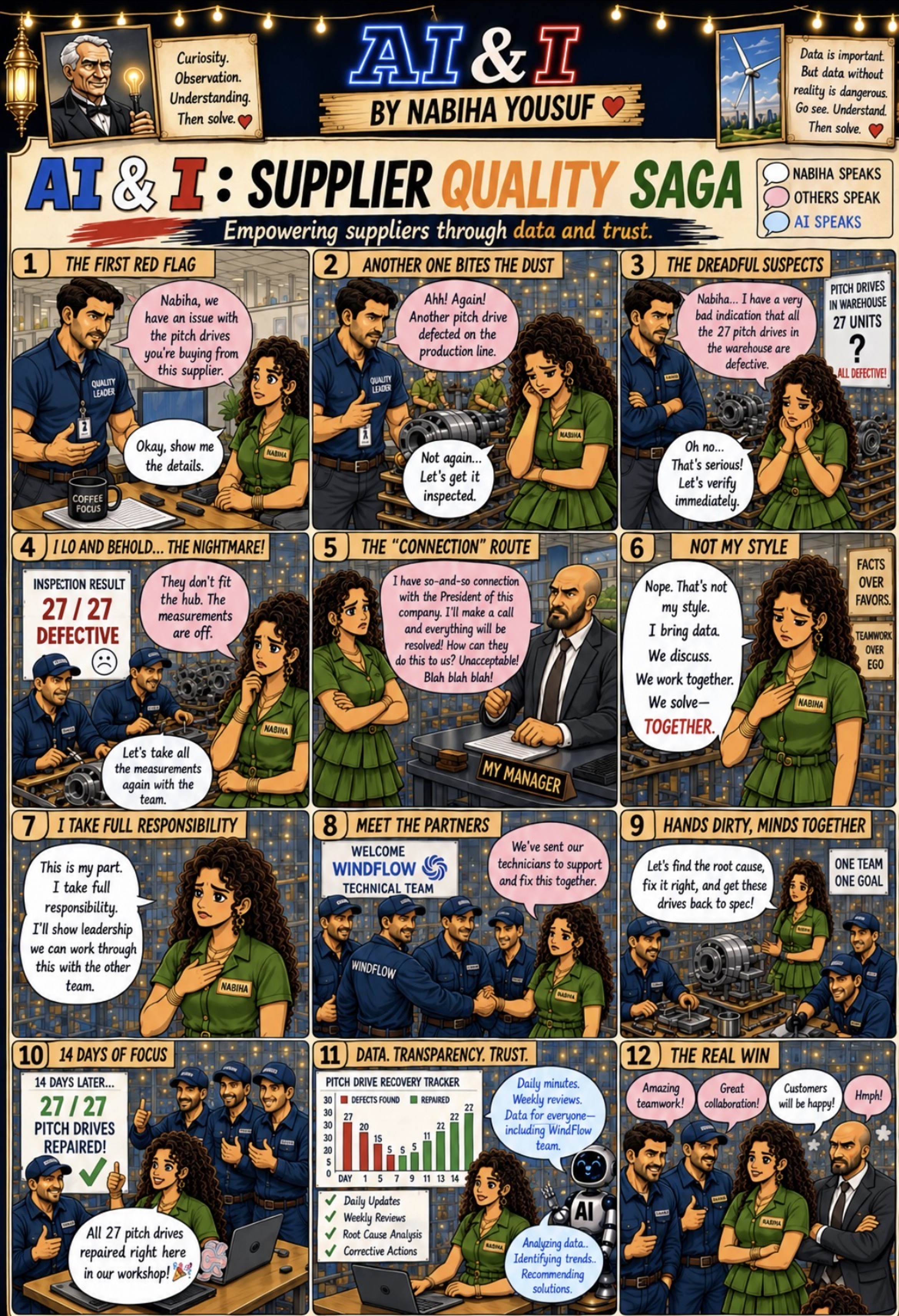 Supplier Quality Saga — illustrated AI & I story